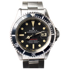 Rolex Vintage Submariner Single Red Meter First 1680 Steel Automatic Watch, 1969