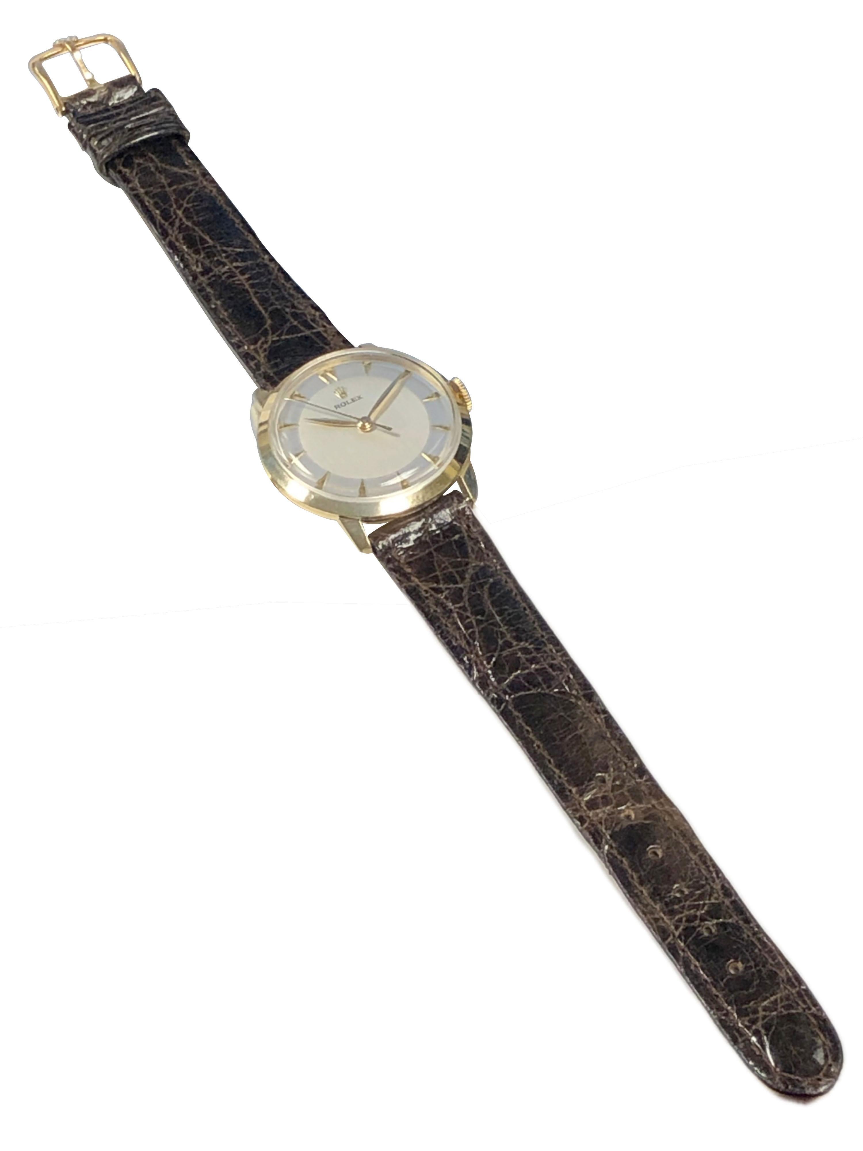 Rolex Montre-bracelet modèle vintage à bracelet en or jaune en vente 1