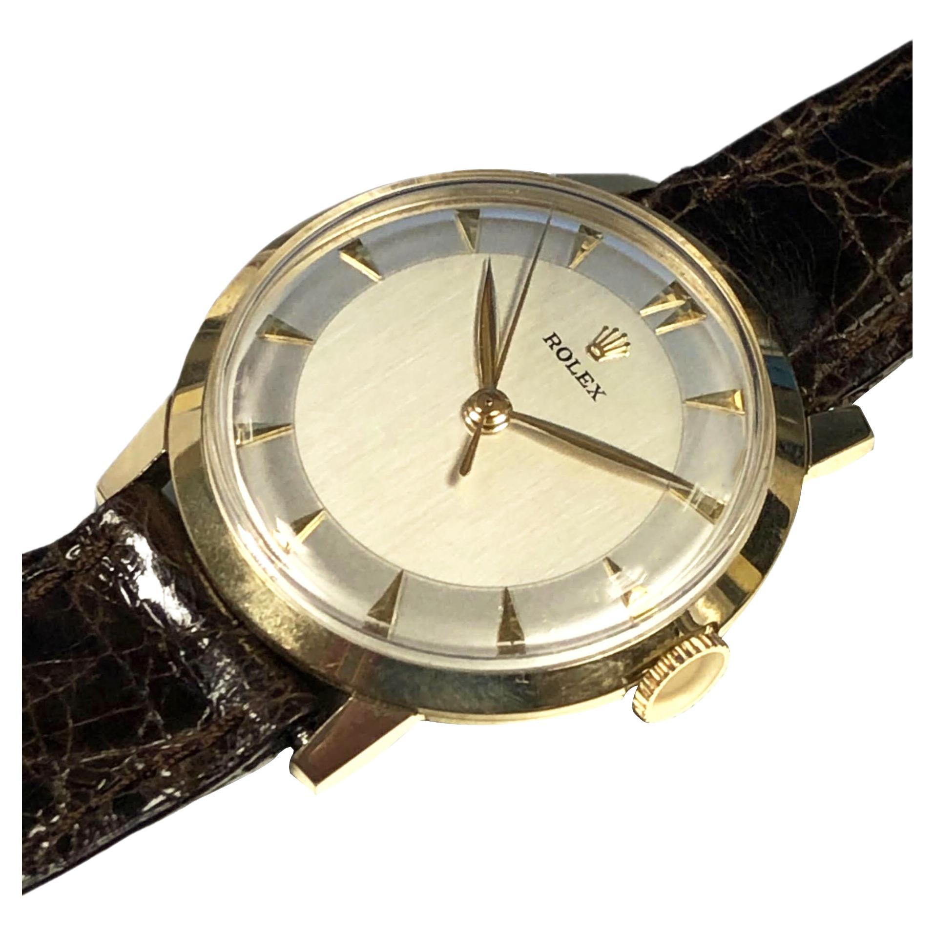 Rolex Vintage Yellow Gold Strap Model Wrist Watch