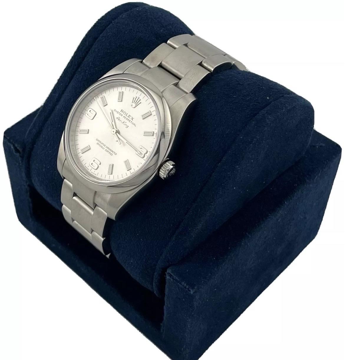 ROLEX Watch 114200 Stainless M number 2007-2008 Air King In Good Condition For Sale In Boca Raton, FL