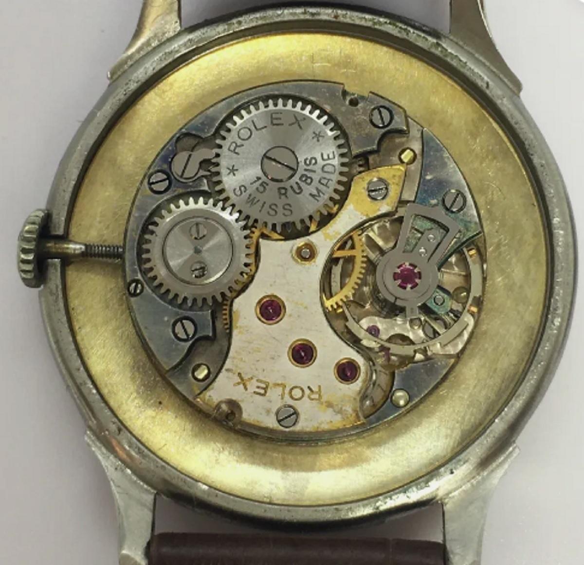 ROLEX Watch 1948 Vintage Ref 4498 Stainless Steel Working Keeps Time In Good Condition For Sale In Los Angeles, CA
