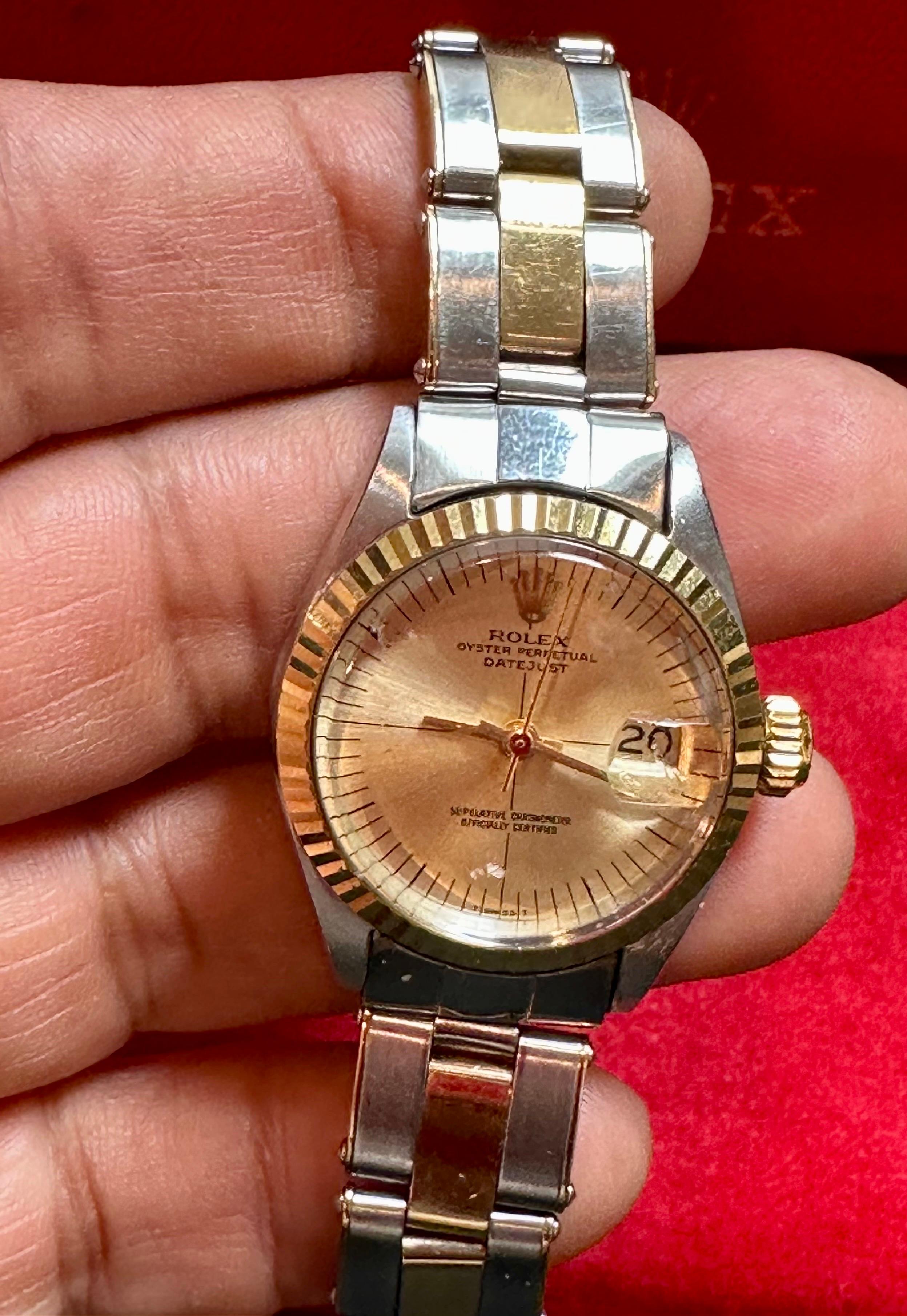 Rolex Watch 6917 Date Just Gold X Stainless 3702080, Made in Switzerland In Excellent Condition In New York, NY