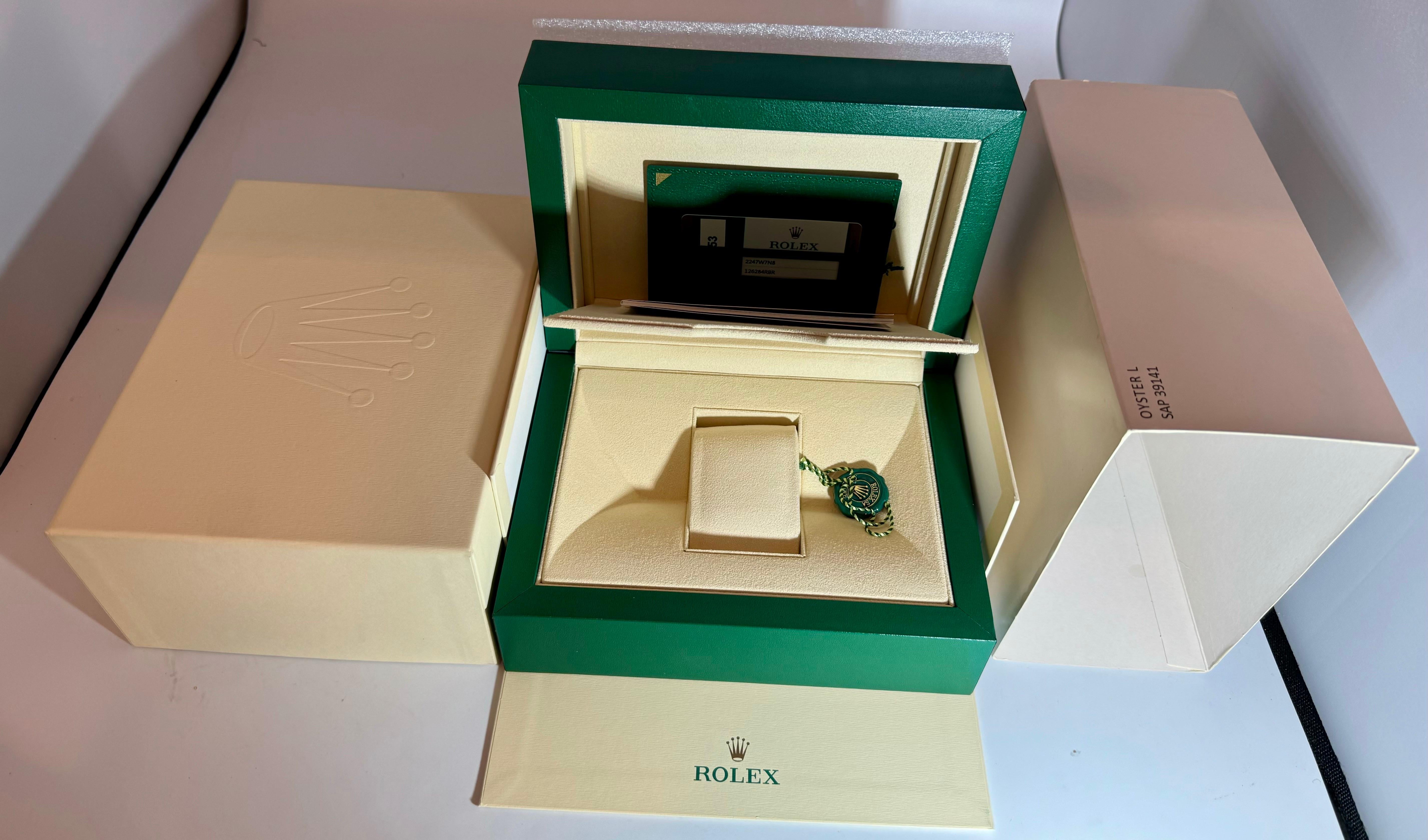 Rolex Watch Box, New Creme Empty Acs. Oyster L Perpetual Daytona  Datejust For Sale 7