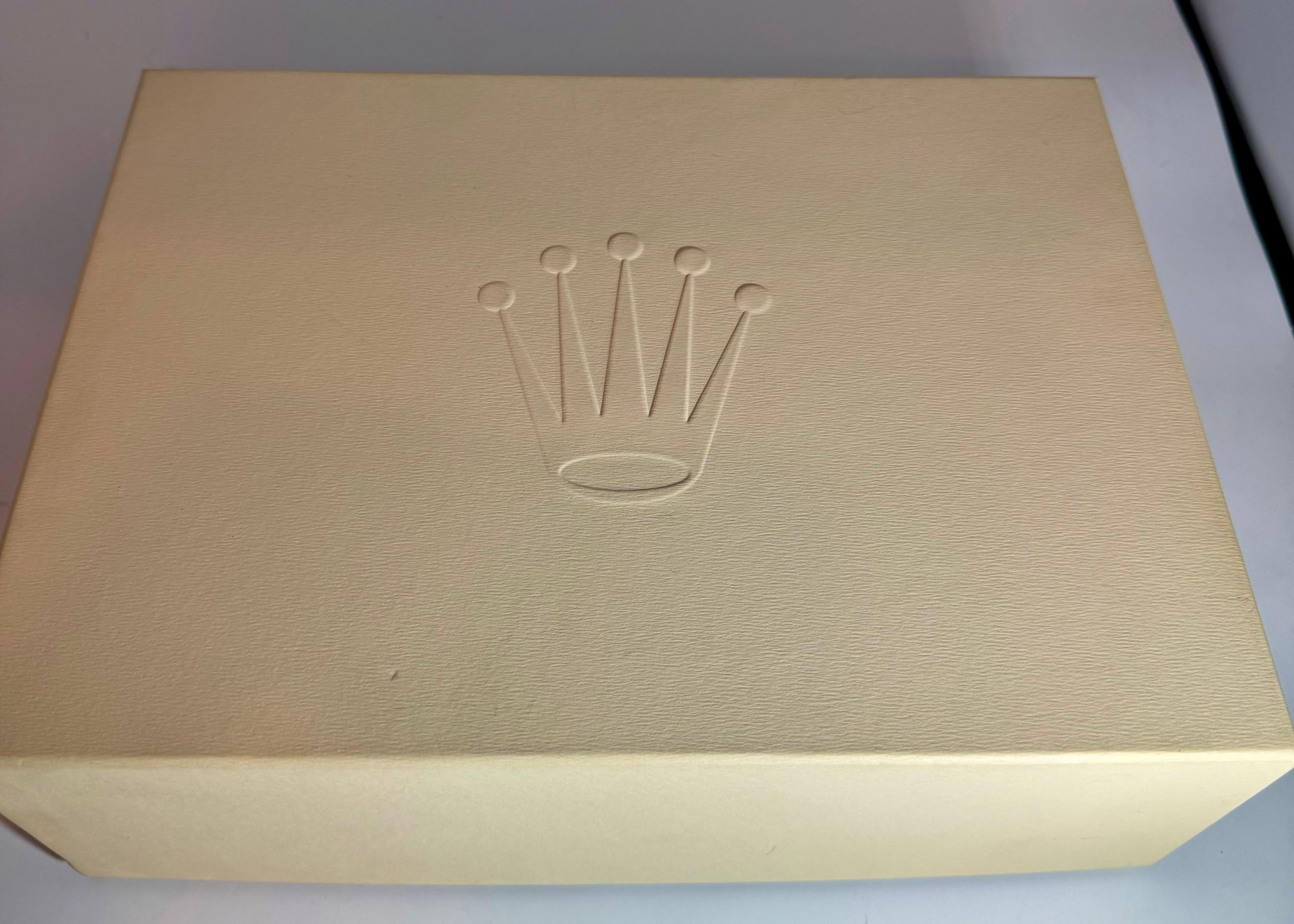 Rolex Watch Box, New Creme Empty Acs. Oyster Perpetual Daytona GMT Datejust For Sale 7
