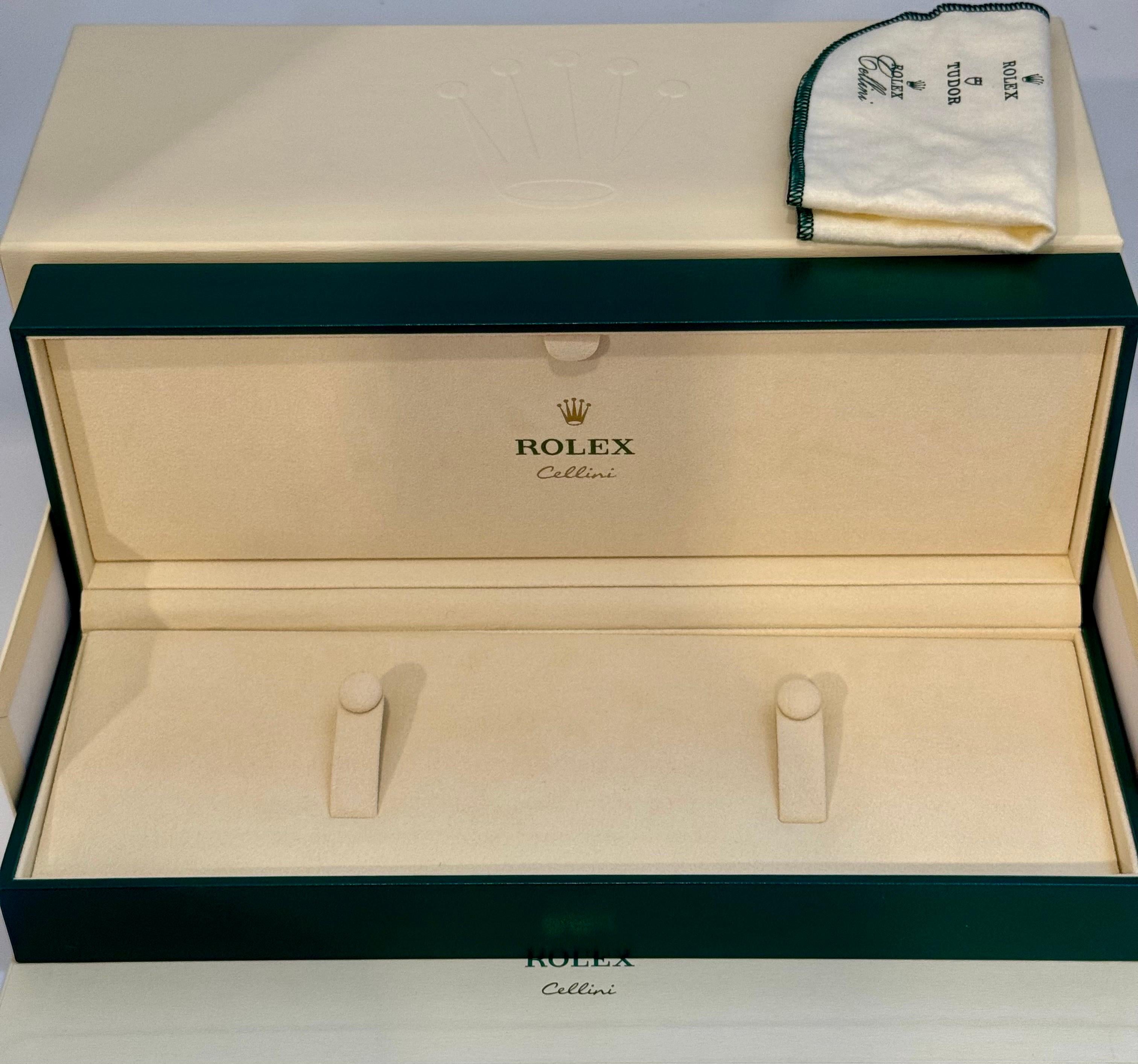 Rolex Uhrenschachtel, New Creme Empty Acs. ROLEX Uhrengehäusekasten CELLINI, brandneu im Angebot 10