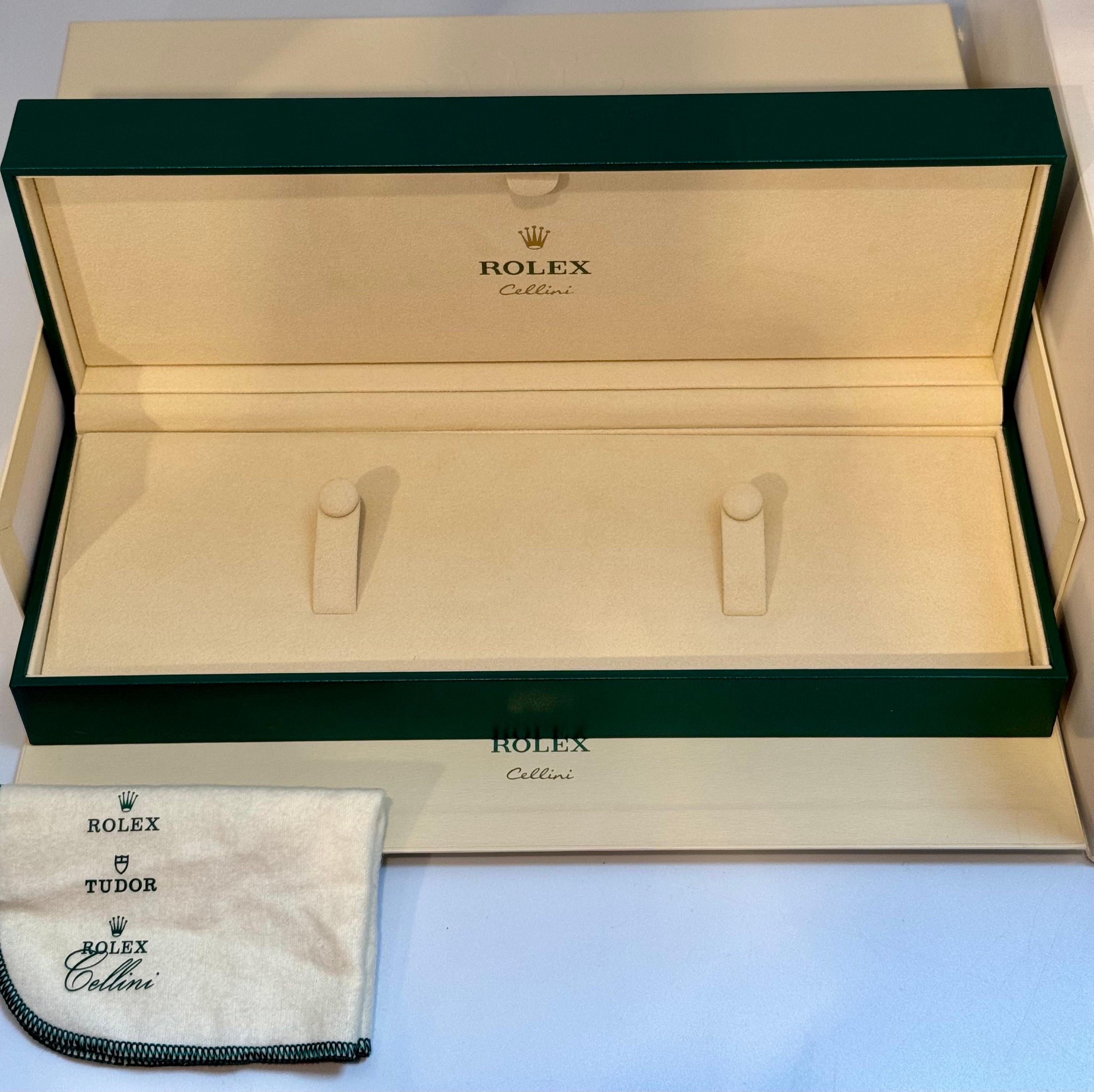 Rolex Uhrenschachtel, New Creme Empty Acs. ROLEX Uhrengehäusekasten CELLINI, brandneu im Angebot 11