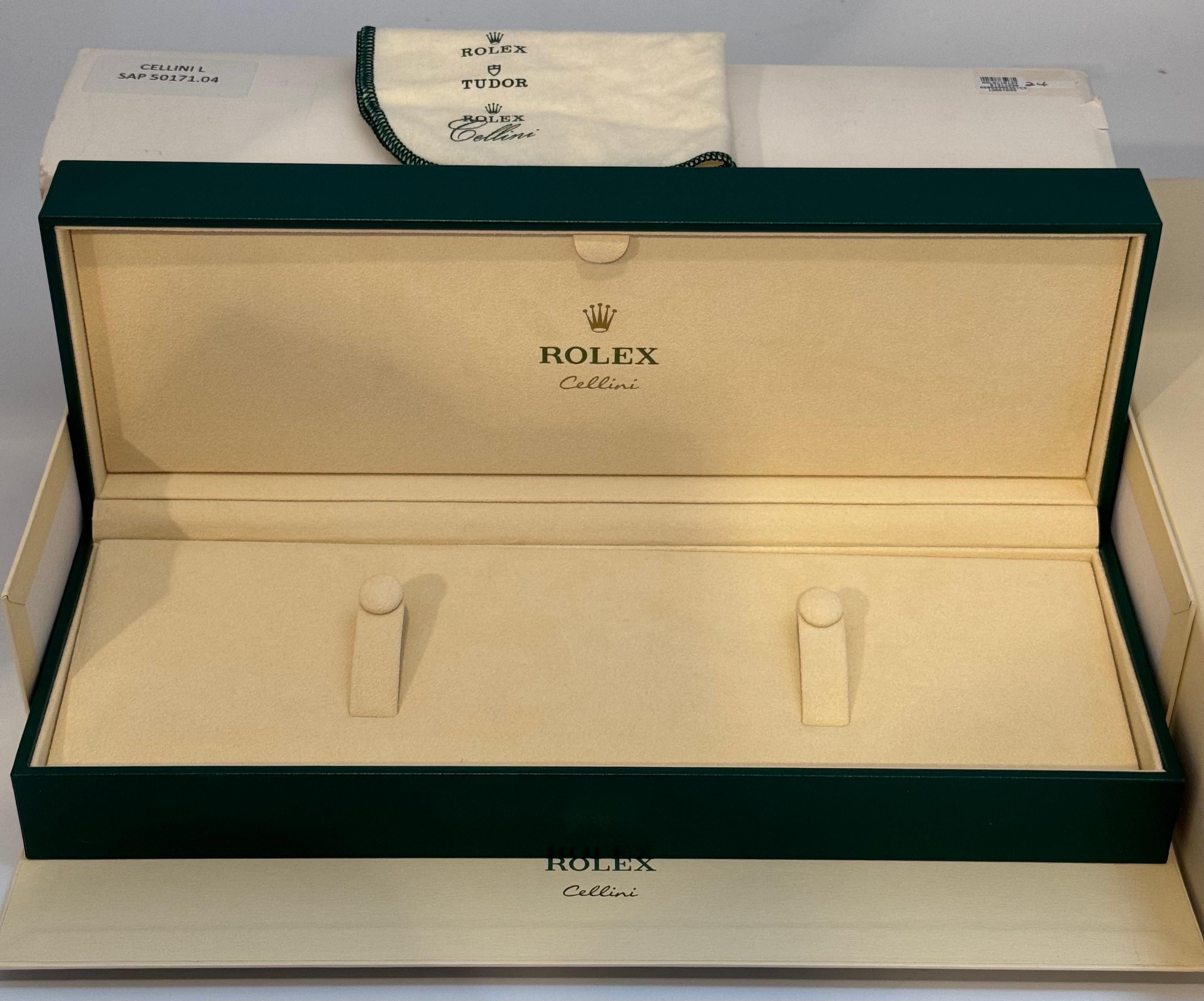 Rolex Uhrenschachtel, New Creme Empty Acs. ROLEX Uhrengehäusekasten CELLINI, brandneu im Angebot 12