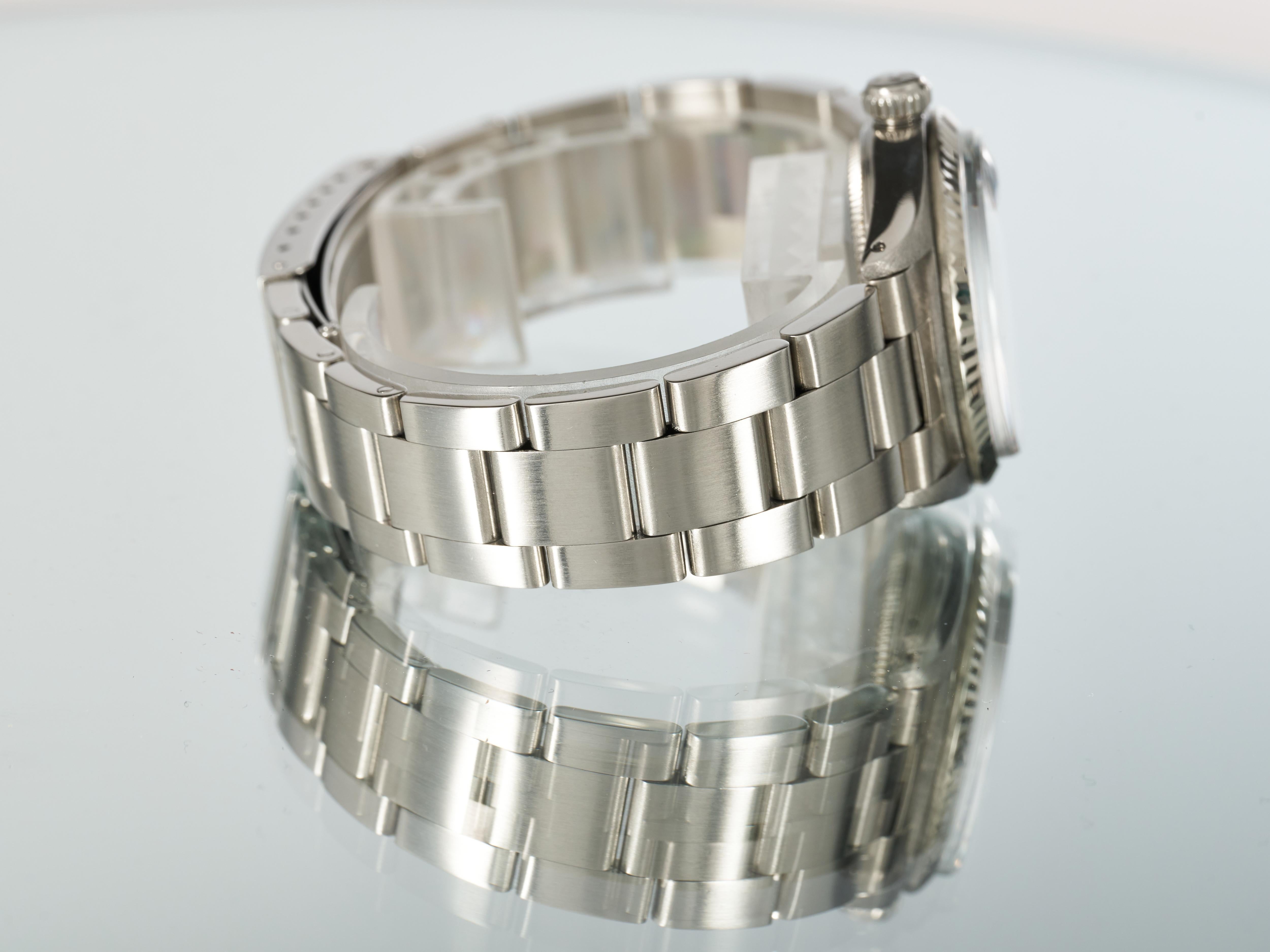 Rolex Montre Datejust 31 mm, cadran Sigma gris rhodié, lunette cannelée or, acier 1975 en vente 8