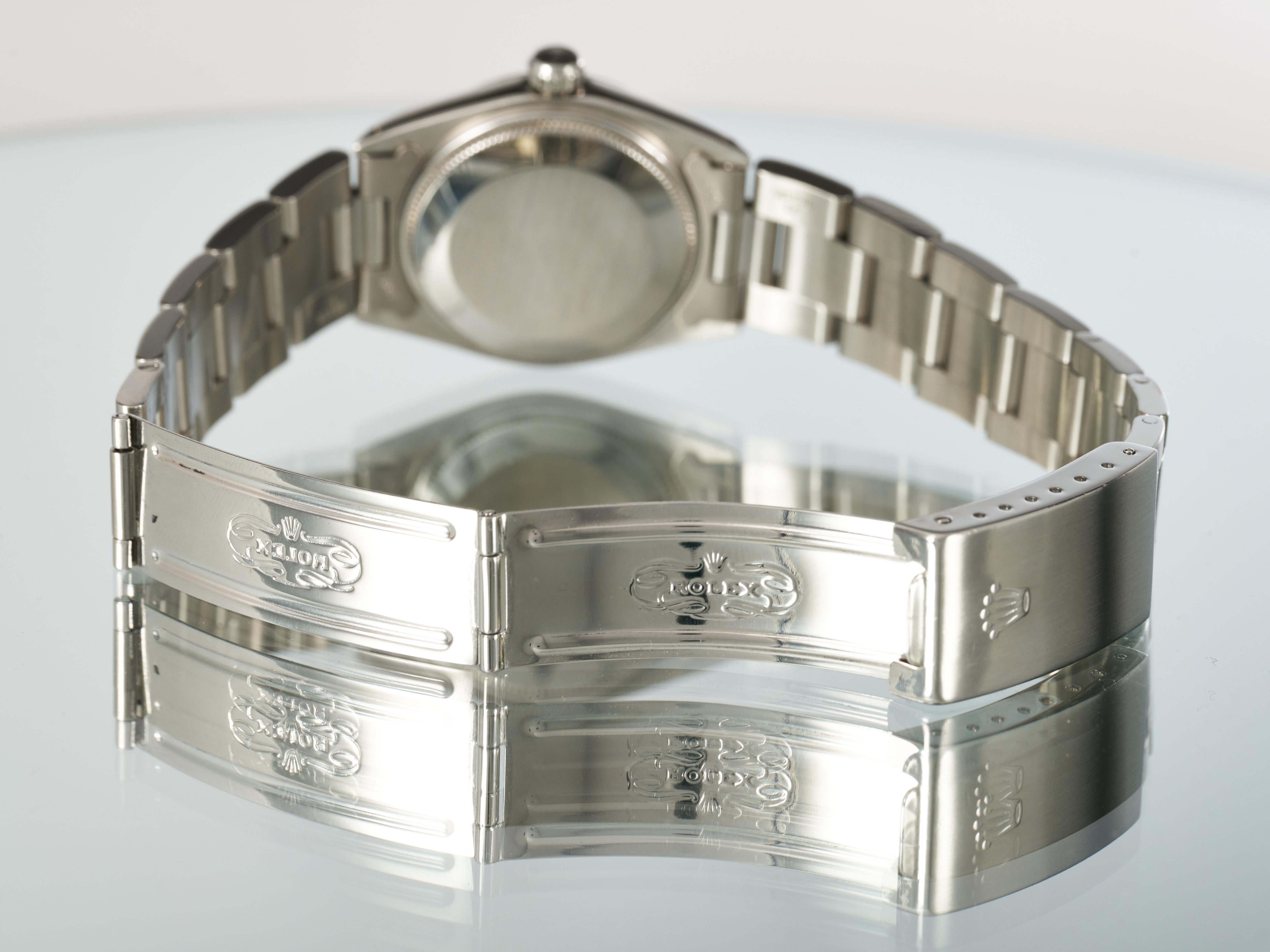 Rolex Montre Datejust 31 mm, cadran Sigma gris rhodié, lunette cannelée or, acier 1975 en vente 14