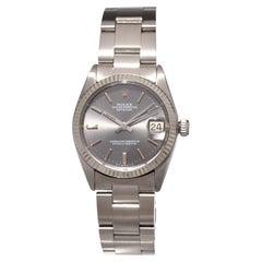 Rolex Watch Datejust 31mm Rhodium Grey Sigma Dial Gold Fluted Bezel Steel 1975
