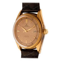 Rolex Uhr Oyster Perpetual Date Just Bubbleback Ref. 4467 aus 18 Karat Gelbgold