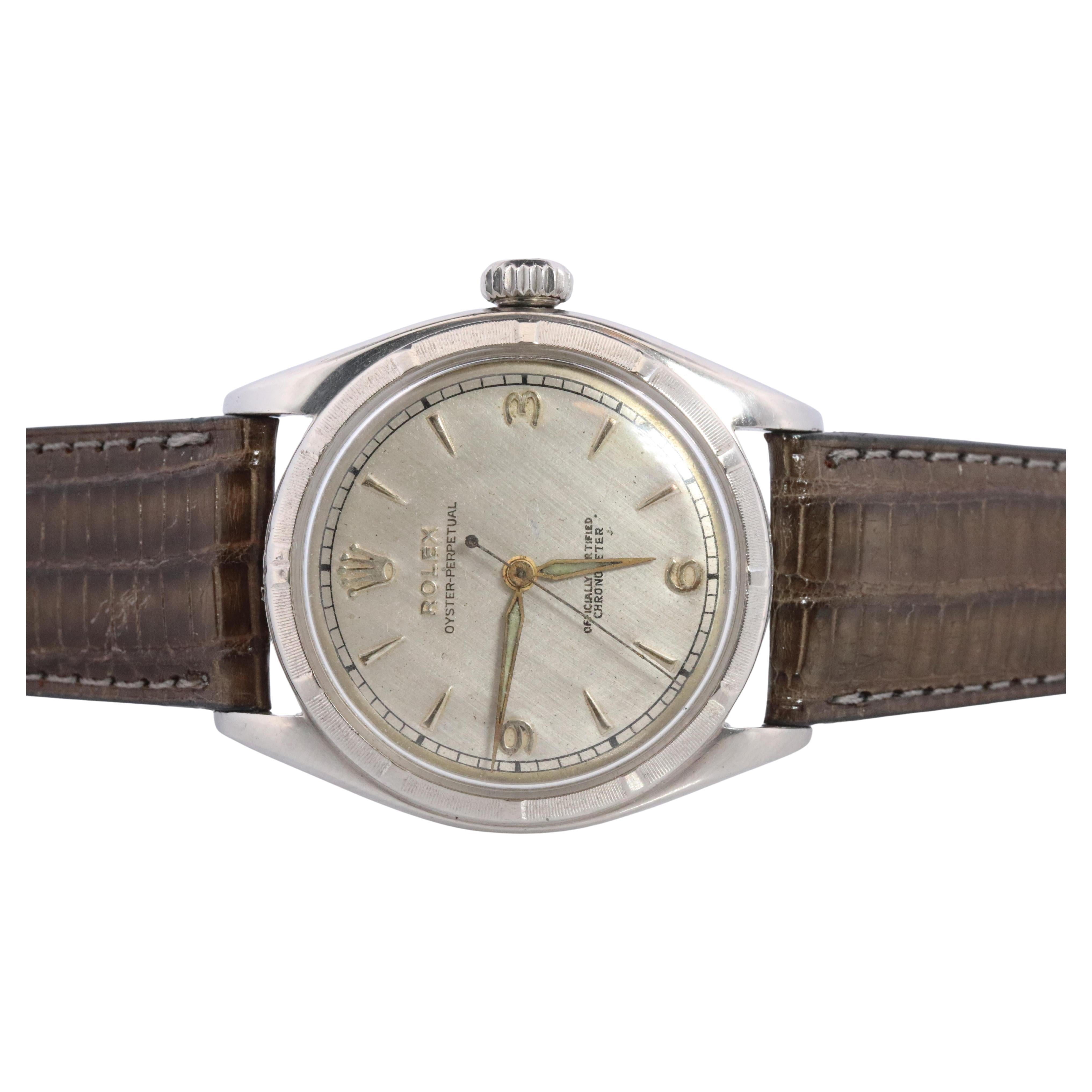 ROLEX Uhr. Rolex ref. 6085 1950s Automatic Stainless Steel Mens Rolex Uhr.