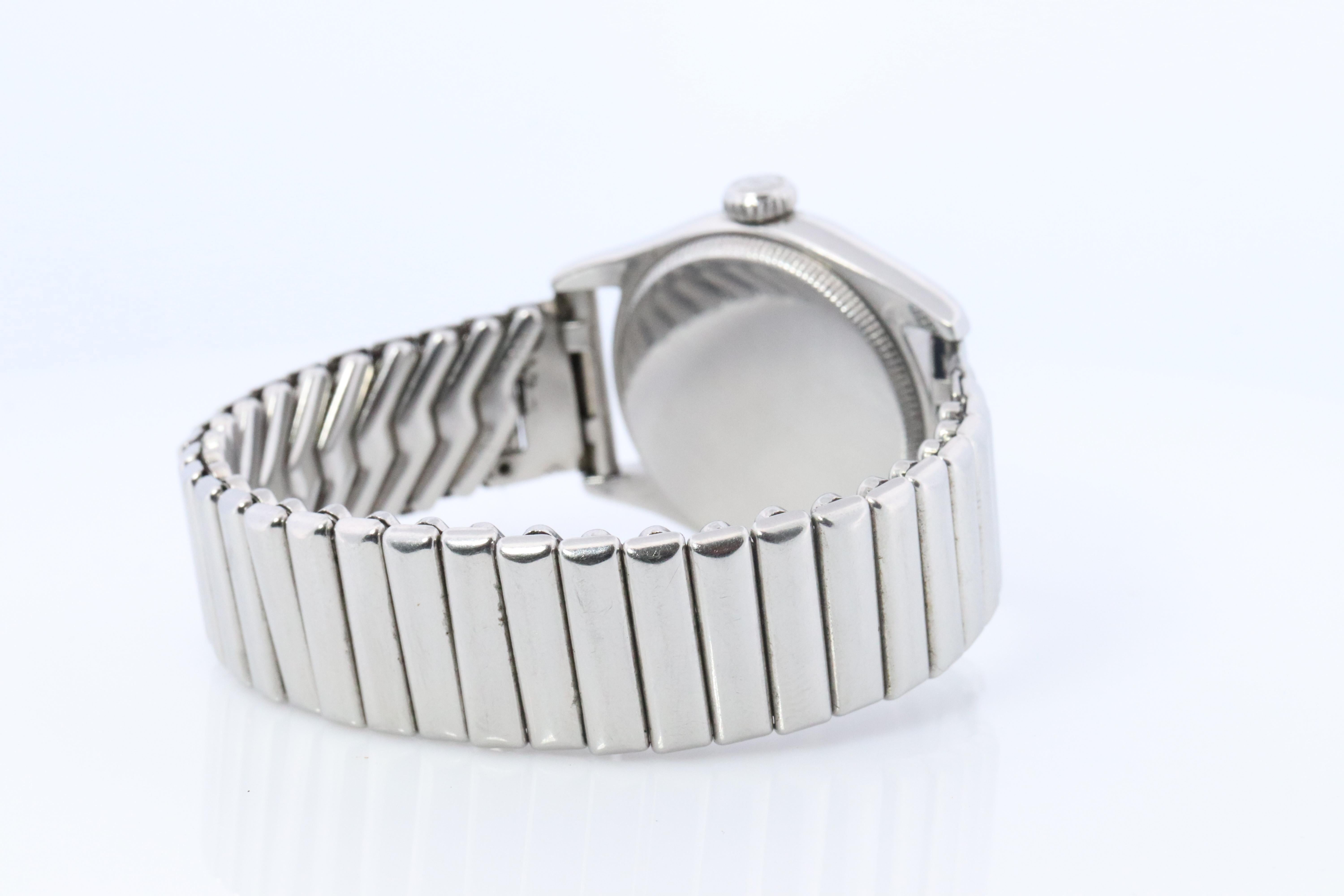 Men's ROLEX Watch. Rolex ref. 6144 1950s Stainless Steel Mens Rolex watch. For Sale