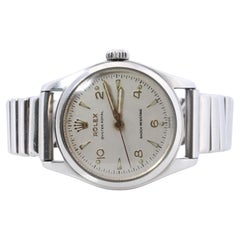 Vintage ROLEX Watch. Rolex ref. 6144 1950s Stainless Steel Mens Rolex watch.