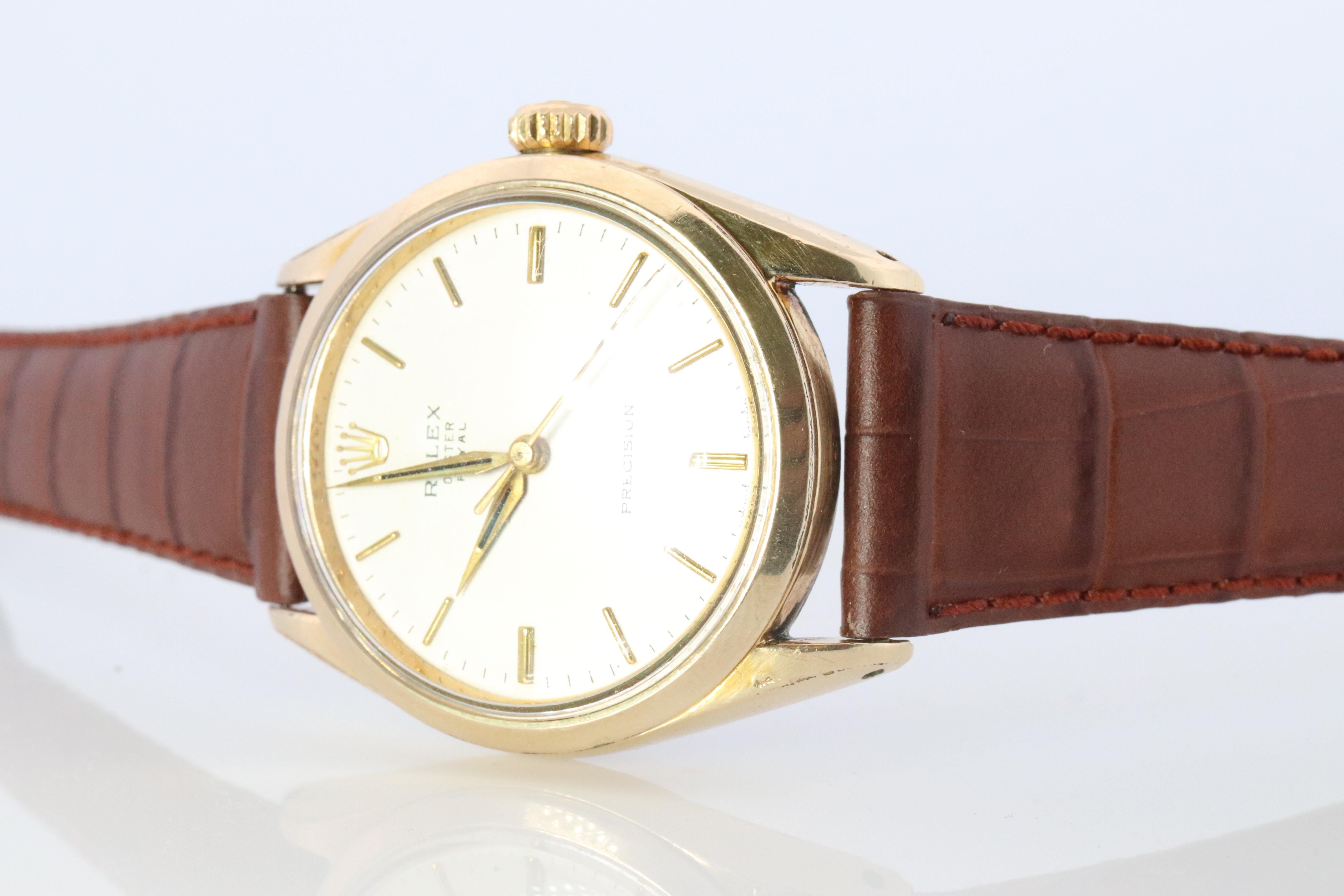 ROLEX Watch. Rolex ref. 6426 1960s Gold Capped Stainless Steel Mens Rolex watch. In Good Condition For Sale In Port Charlotte, FL
