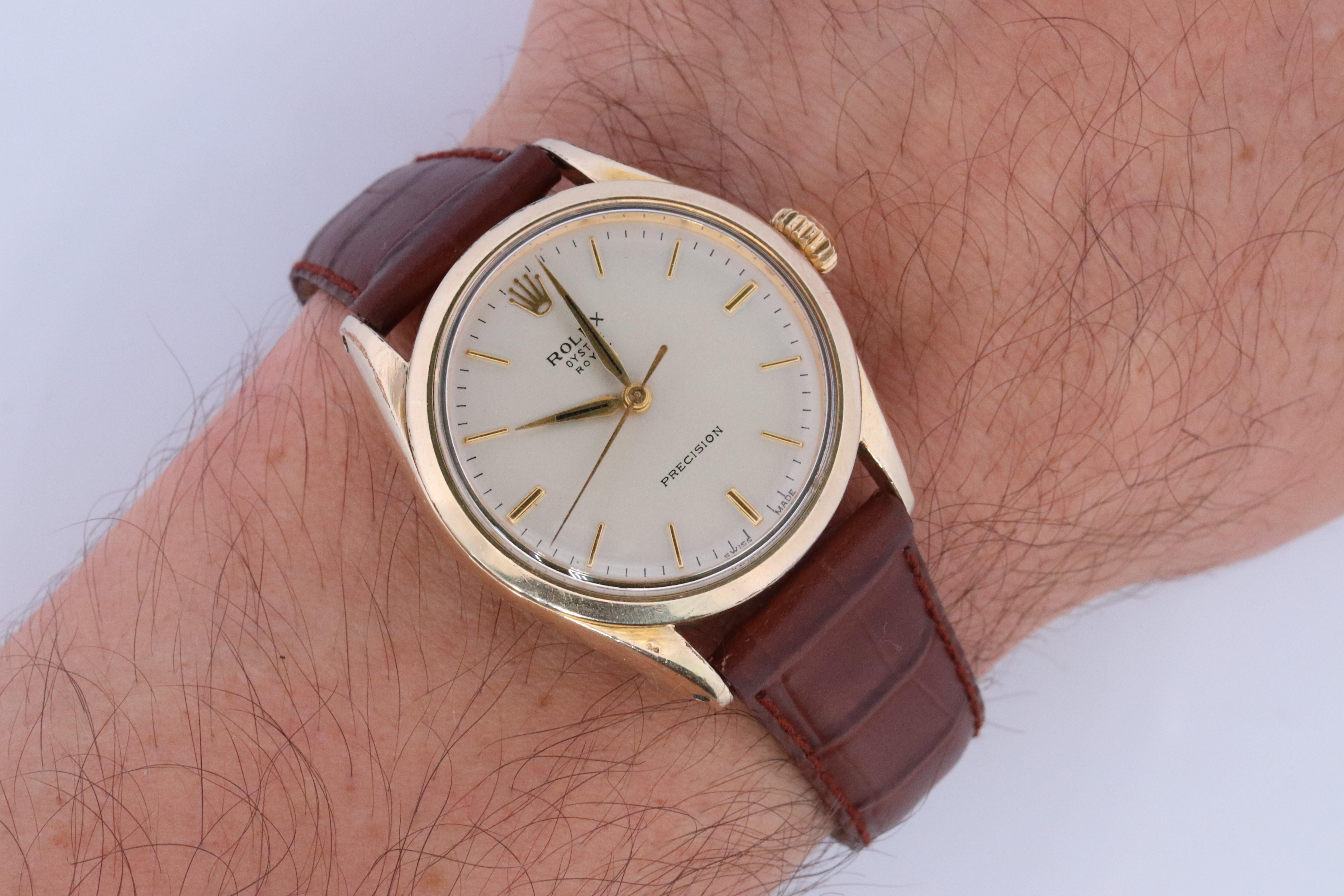 Men's ROLEX Watch. Rolex ref. 6426 1960s Gold Capped Stainless Steel Mens Rolex watch. For Sale