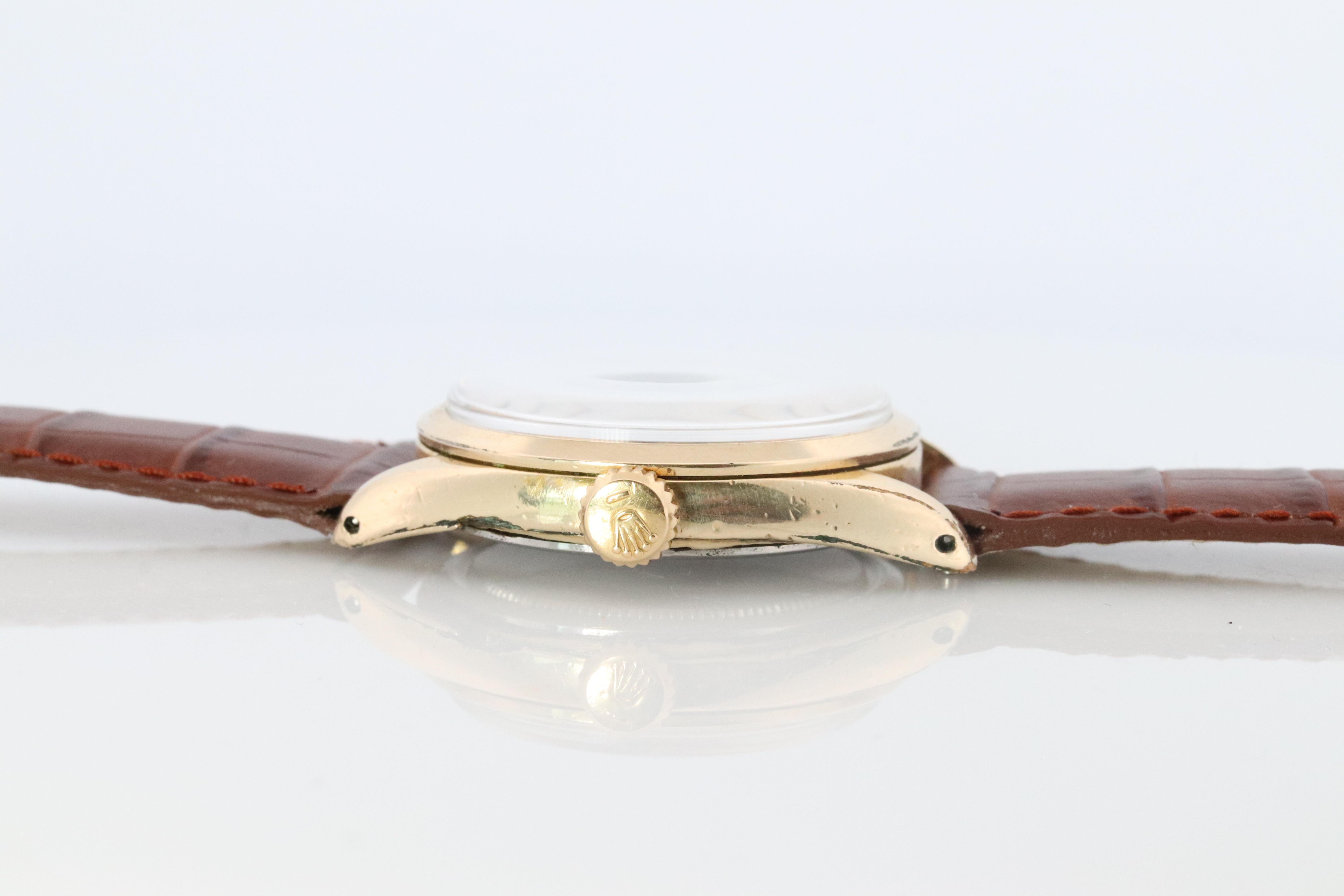 ROLEX Watch. Rolex ref. 6426 1960s Gold Capped Stainless Steel Mens Rolex watch. For Sale 2