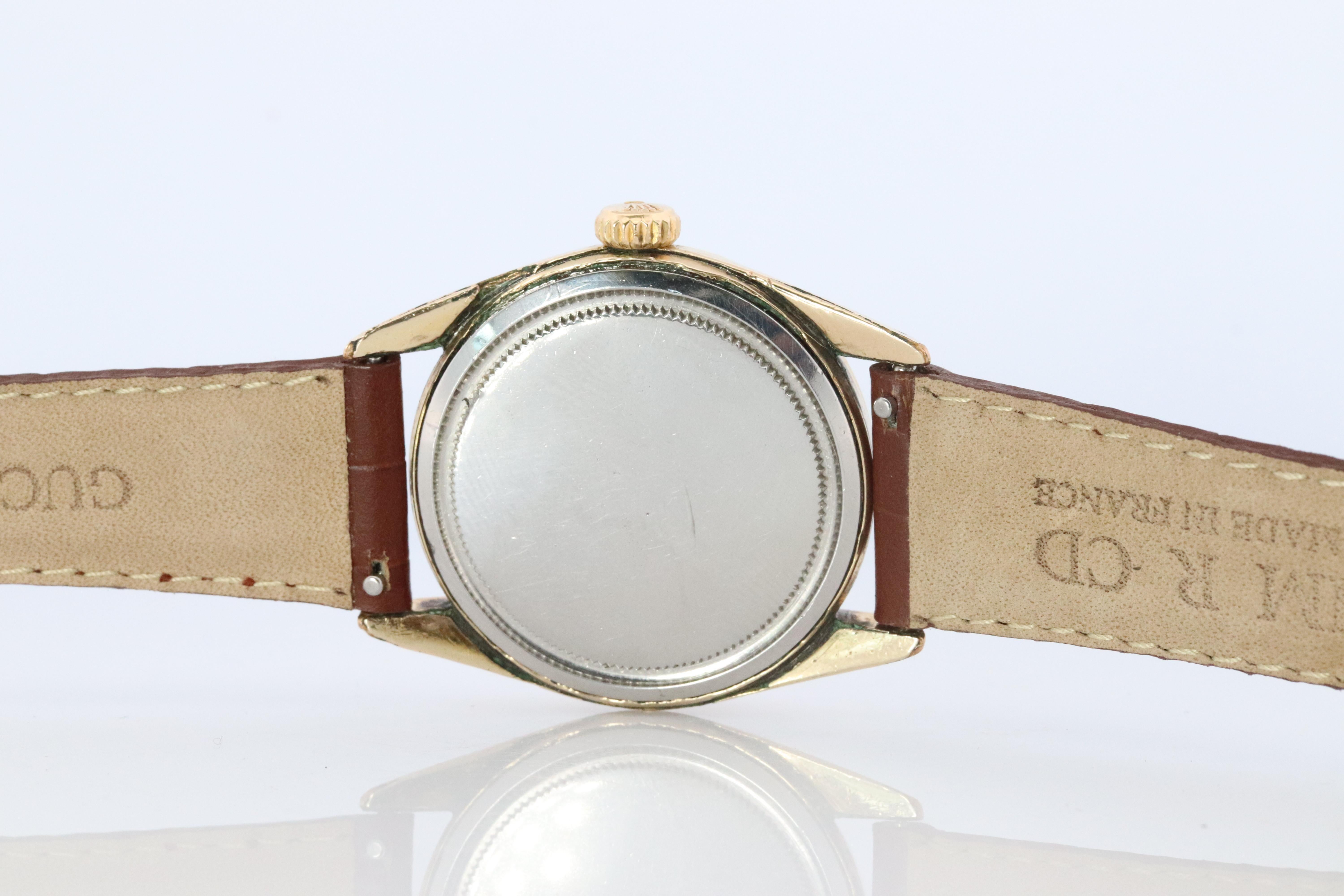 ROLEX Watch. Rolex ref. 6426 1960s Gold Capped Stainless Steel Mens Rolex watch. For Sale 4