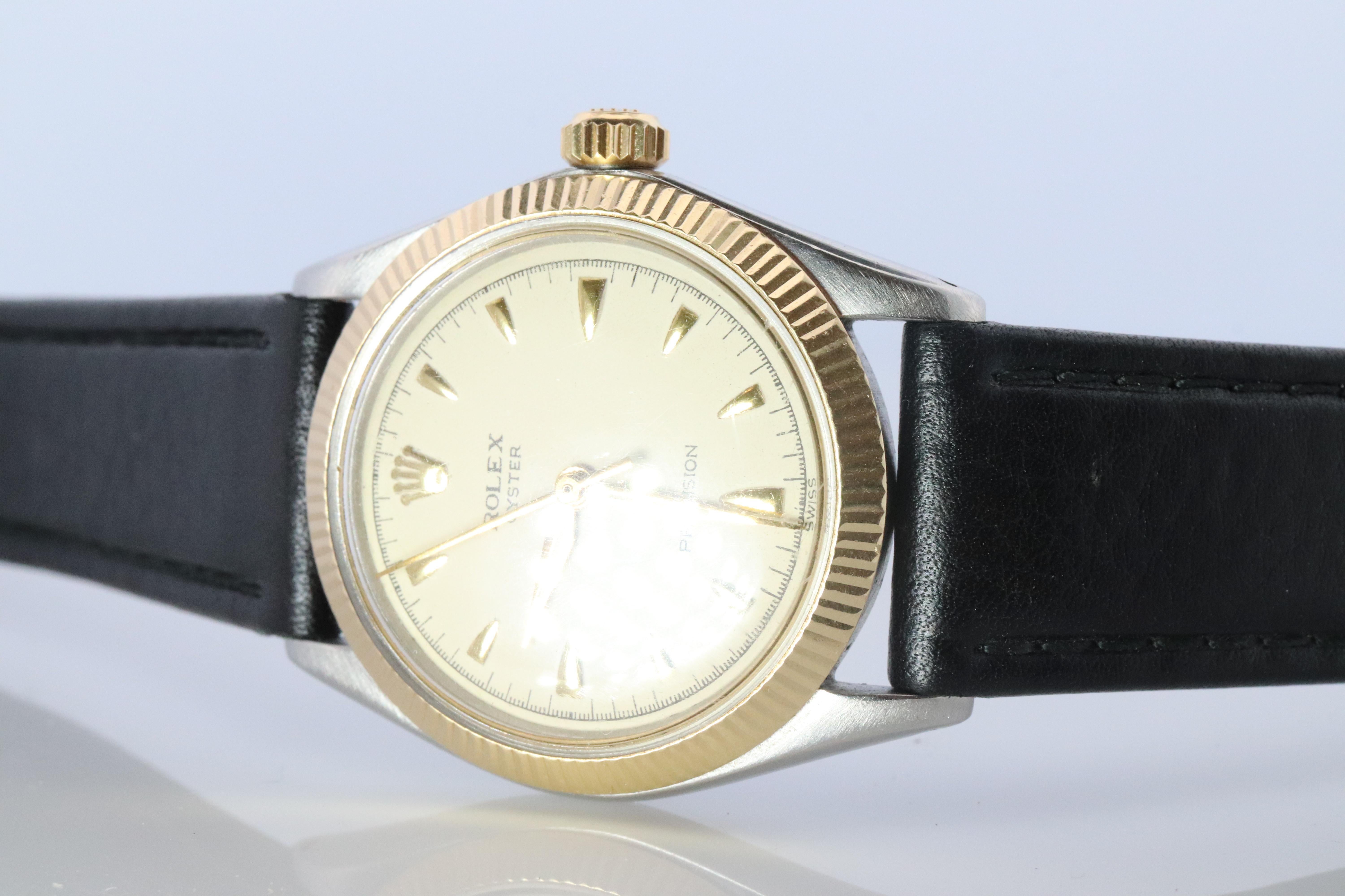ROLEX Uhr. Rolex ref. 6430 1950s Edelstahl Multi Ton Rolex Herrenuhr. im Zustand „Gut“ im Angebot in Port Charlotte, FL