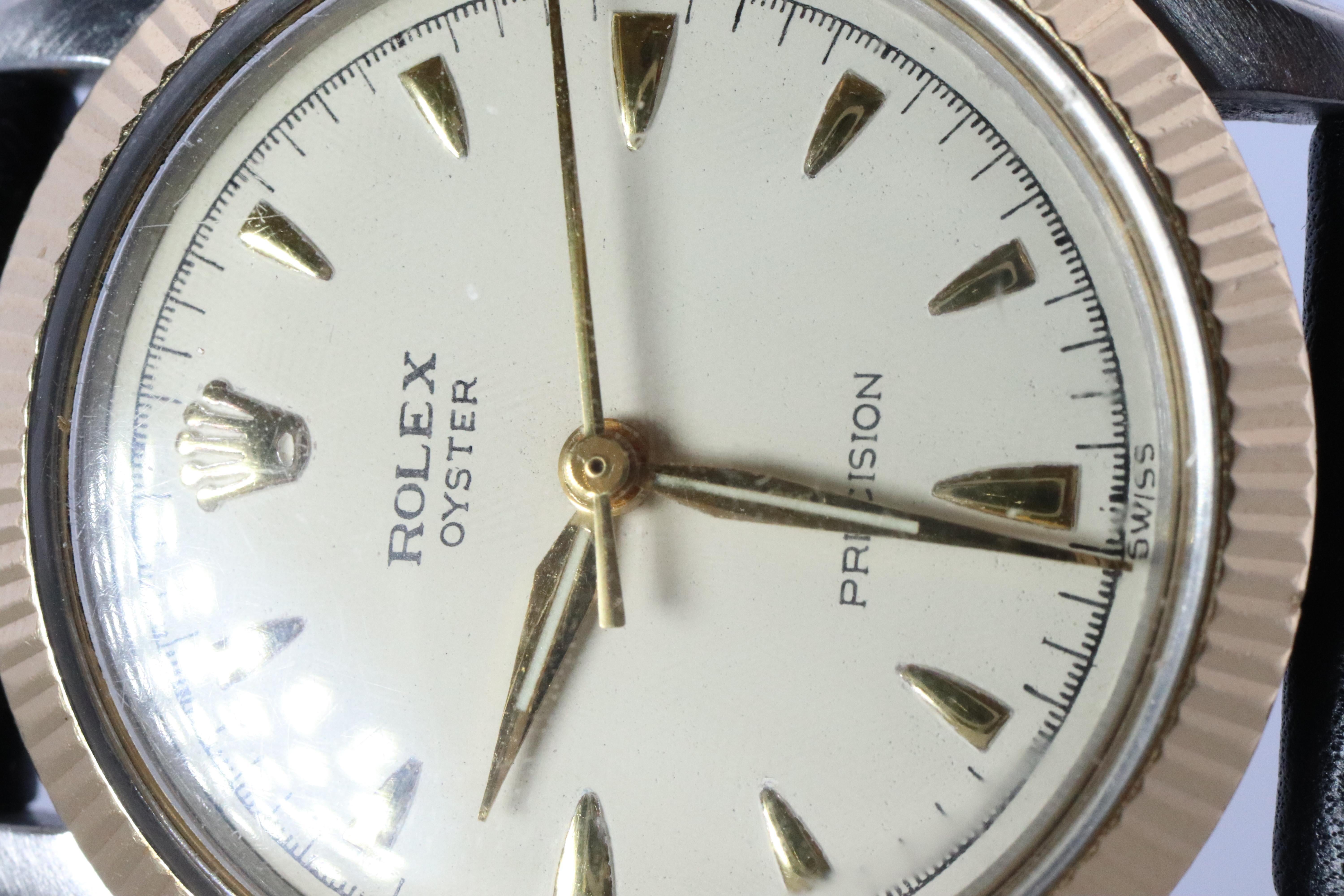 ROLEX Uhr. Rolex ref. 6430 1950s Edelstahl Multi Ton Rolex Herrenuhr. im Angebot 1