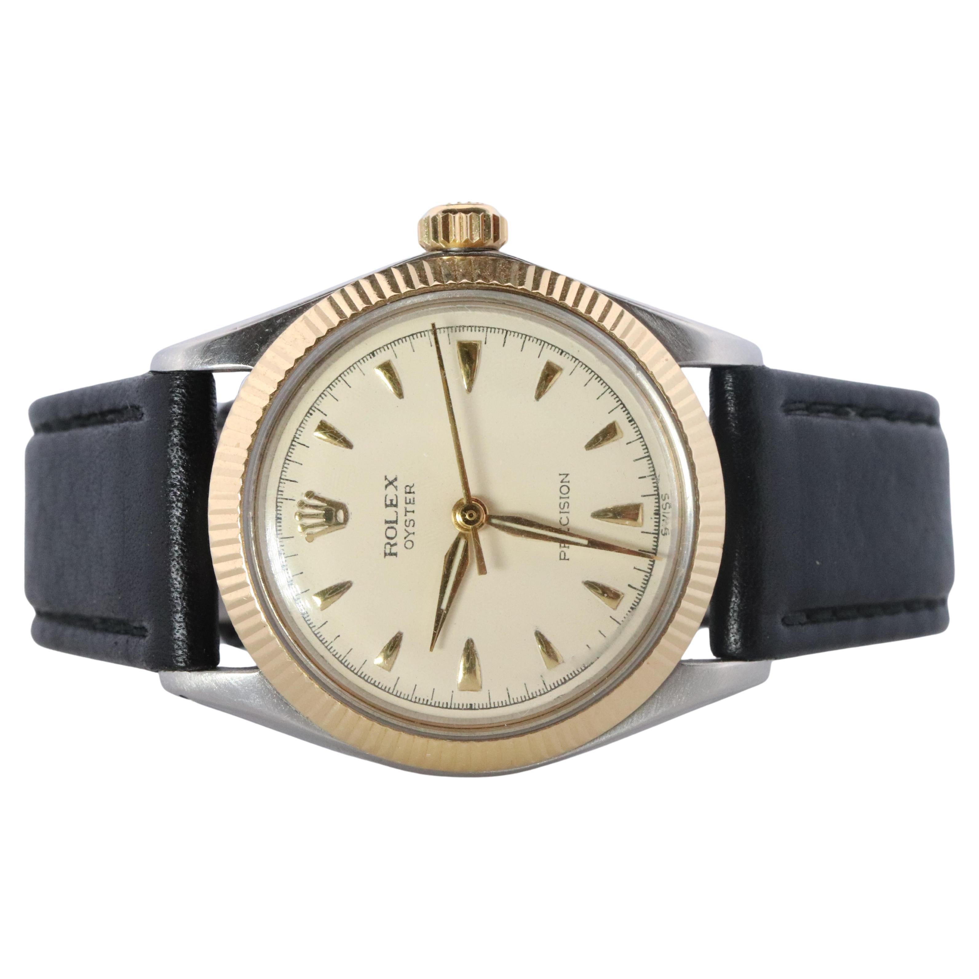 ROLEX Uhr. Rolex ref. 6430 1950s Edelstahl Multi Ton Rolex Herrenuhr.