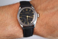 ROLEX Watch. Rolex ref. 6444 Rare Black Dial 1950s Mens Rolex watch.