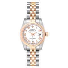 Rolex White 18K Rose Gold Datejust 179171 Women's Wristwatch 26 MM
