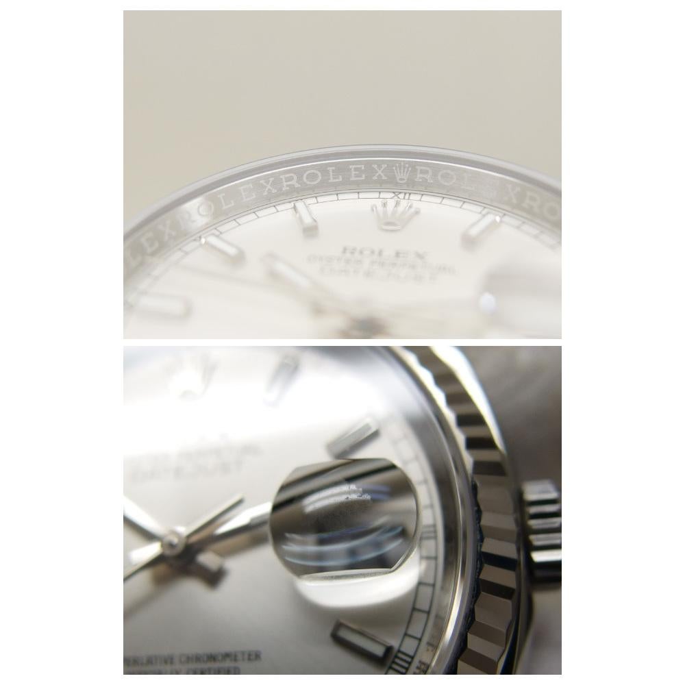 Rolex White 18K White Gold and Stainless Steel Datejust Men's Wristwatch 36MM In Good Condition In Dubai, Al Qouz 2