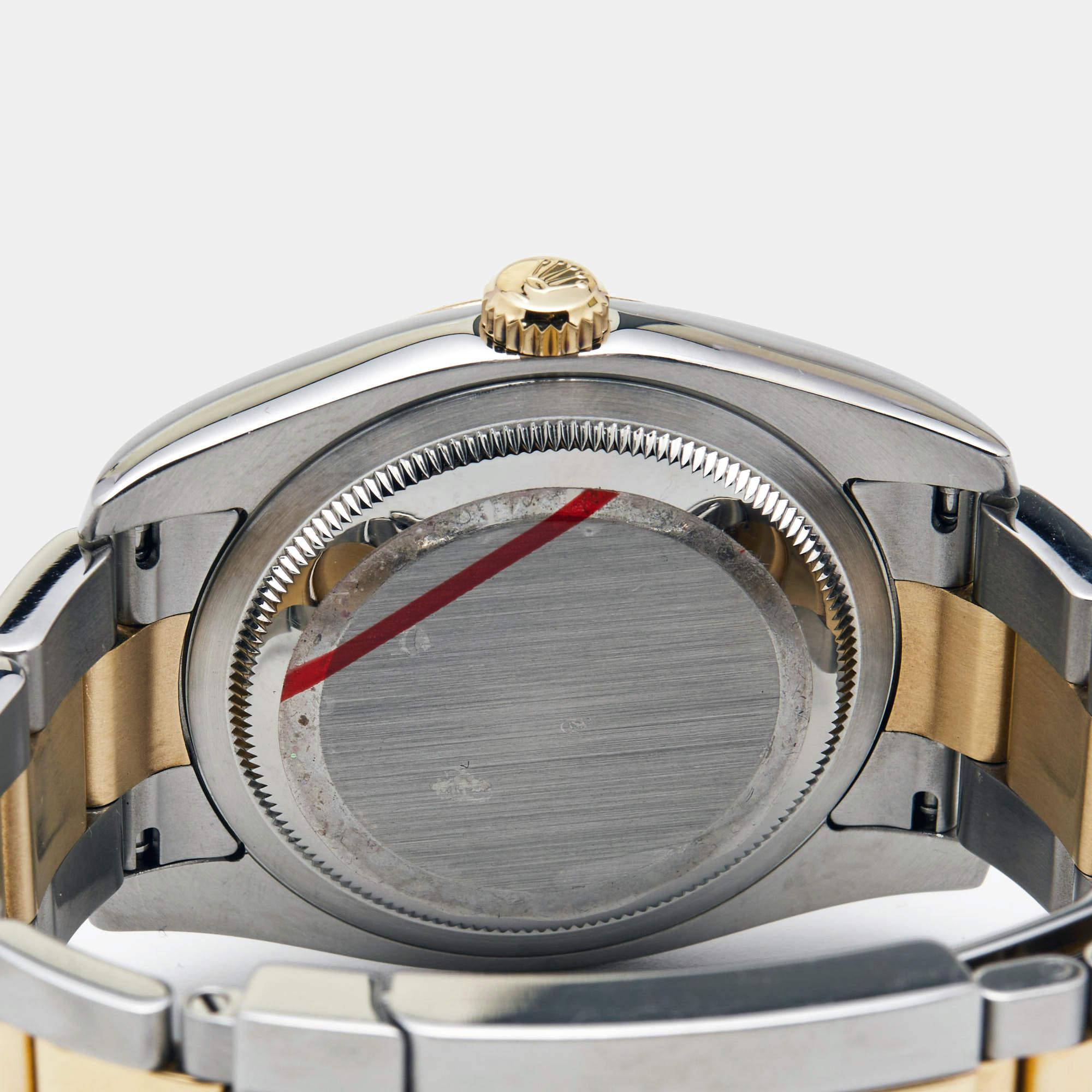 Rolex White 18K Yellow Gold Oystersteel Datejust 116233 Men's Wristwatch 36 mm 5