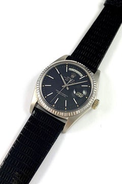 Rolex White Gold Black Confetti Dial Daydate Automatic Watch, with Papers