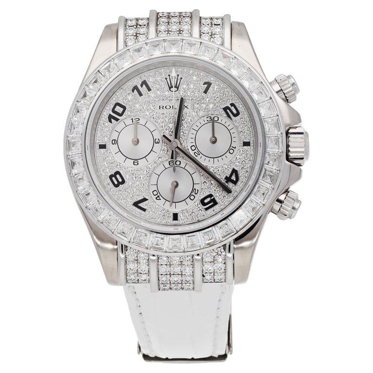 Rolex Daytona Baguette Diamond Bezel For Sale on 1stDibs