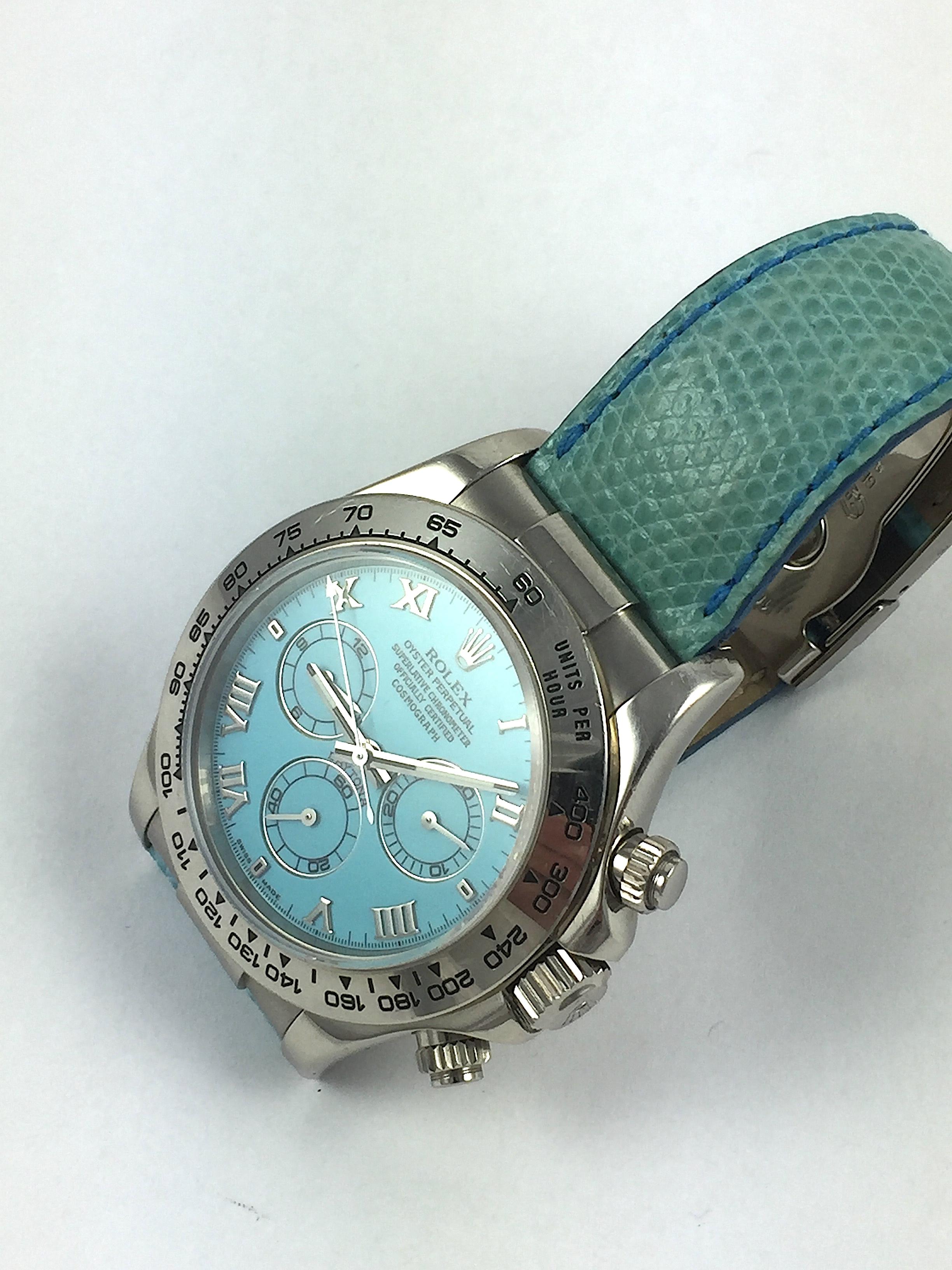 Rolex White Gold Daytona Blue Beach Edition Automatic Watch with Papers 3