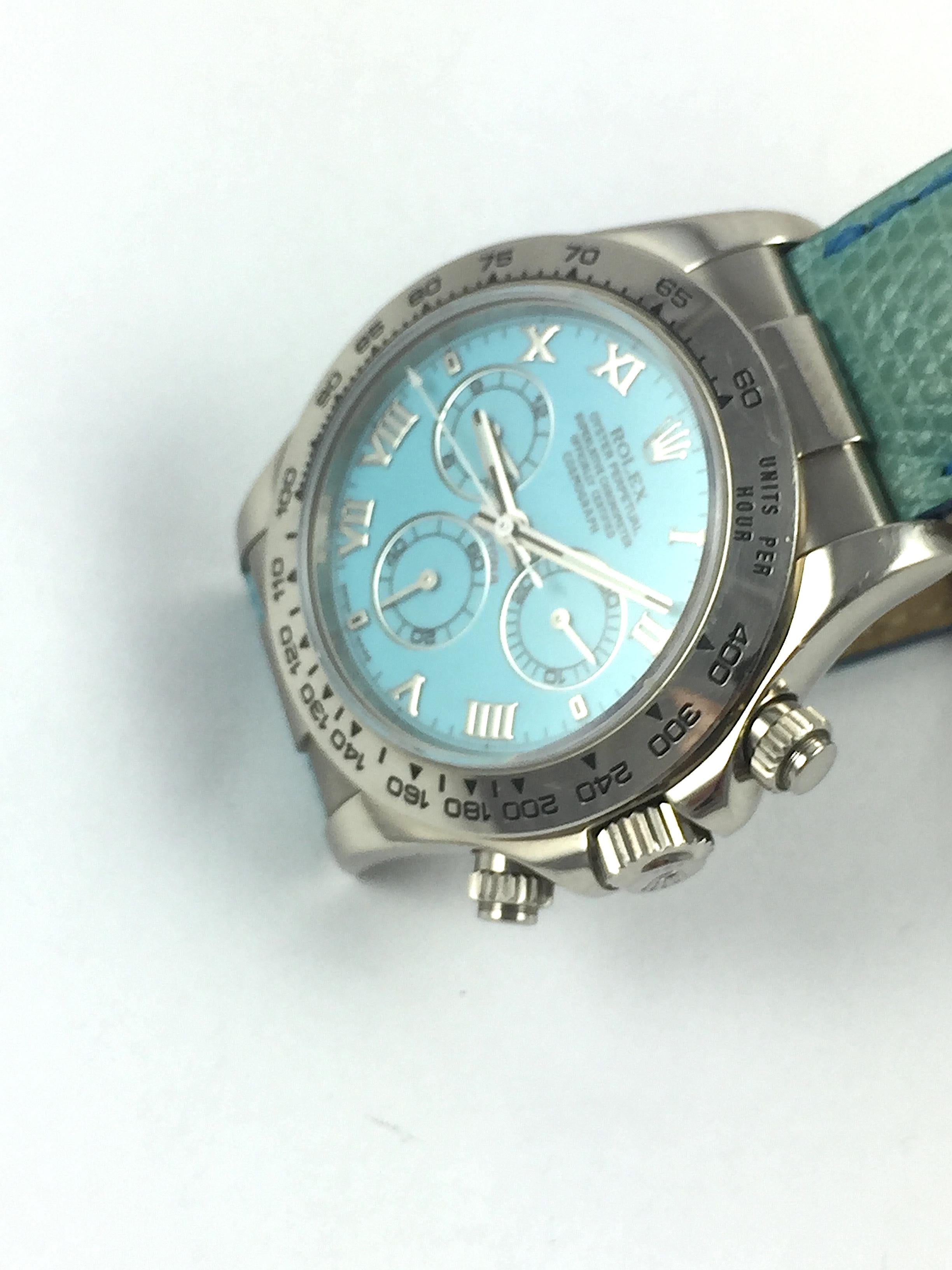 Rolex White Gold Daytona Blue Beach Edition Automatic Watch with Papers 2