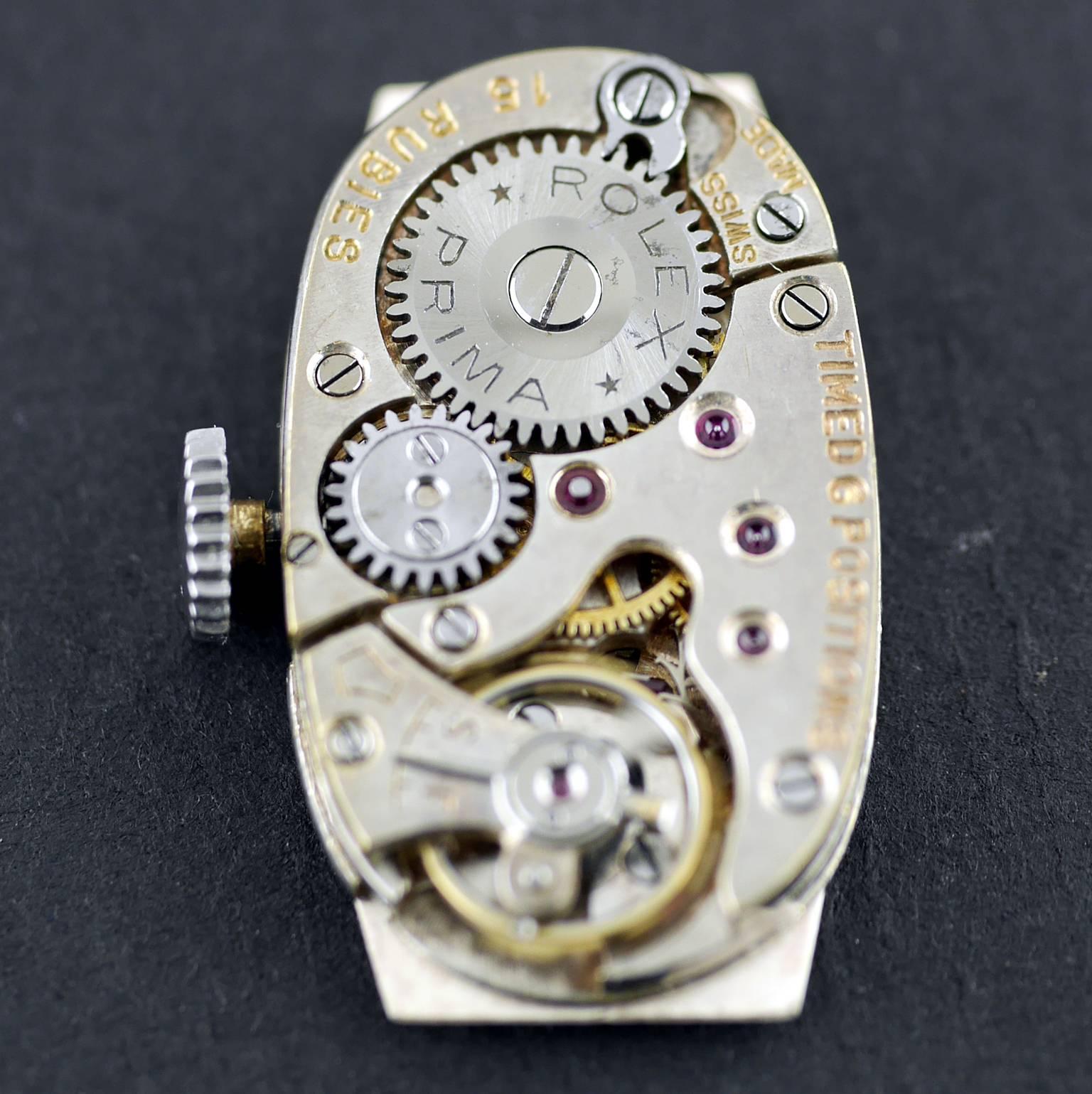 Women's Rolex White Gold Diamond Art Deco Wristwatch, 1926