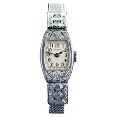 Rolex White Gold Diamond Art Deco Wristwatch, 1926