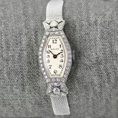 Rolex, White Gold & Diamond Art Deco Wristwatch, Dated 1927