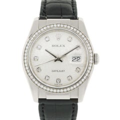 Rolex White Gold Diamond Datejust Automatic Wristwatch Ref 116189