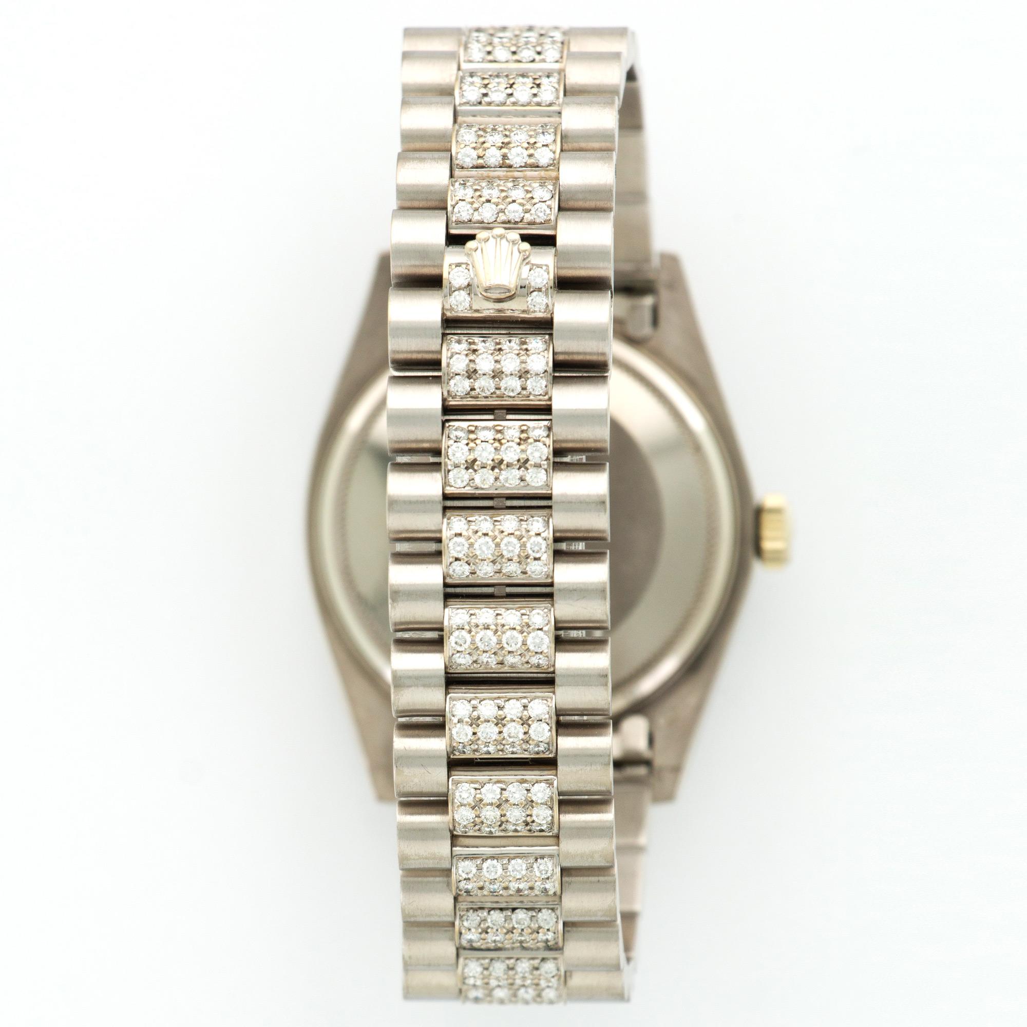 Modern Rolex White Gold Diamond Day-Date Bracelet Wristwatch Ref 18049