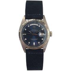 Rolex White Gold Diamond Dial Day-Date Automatic Wristwatch, 1970s