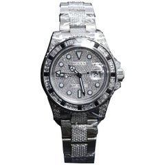 Rolex White Gold Diamond GMT Master II Self-winding Wristwatch Ref 116759-SANR