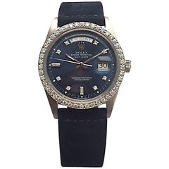 Rolex White Gold Factory Diamond Day-Date Automatic Wristwatch, 1970s