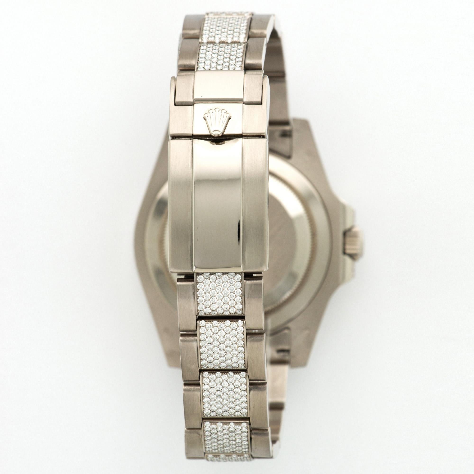 Modern Rolex White Gold GMT-Master II Diamond Watch Ref. 116759