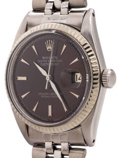 Rolex White Gold Stainless Steel Datejust self winding wristwatch, c1963