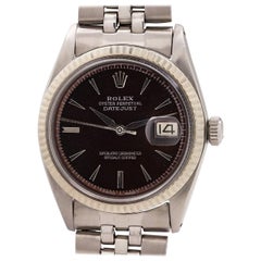 Rolex White Gold Stainless Steel Datejust self winding Wristwatch, circa 1964