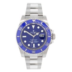 Rolex white gold Submariner Blue Bezel Dial Automatic Wristwatch Ref 116619L