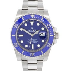 Rolex white gold Submariner Blue Bezel Dial Automatic Wristwatch Ref 116619L