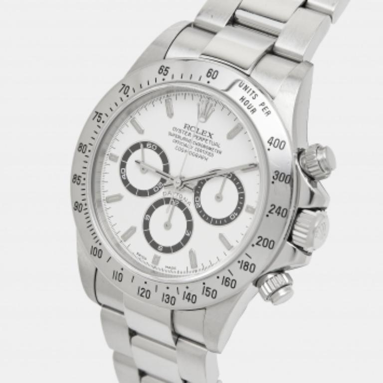 Uomo Rolex Cosmograph Daytona 16520 bianco in acciaio inossidabile Orologio da polso da uomo 40 mm in vendita