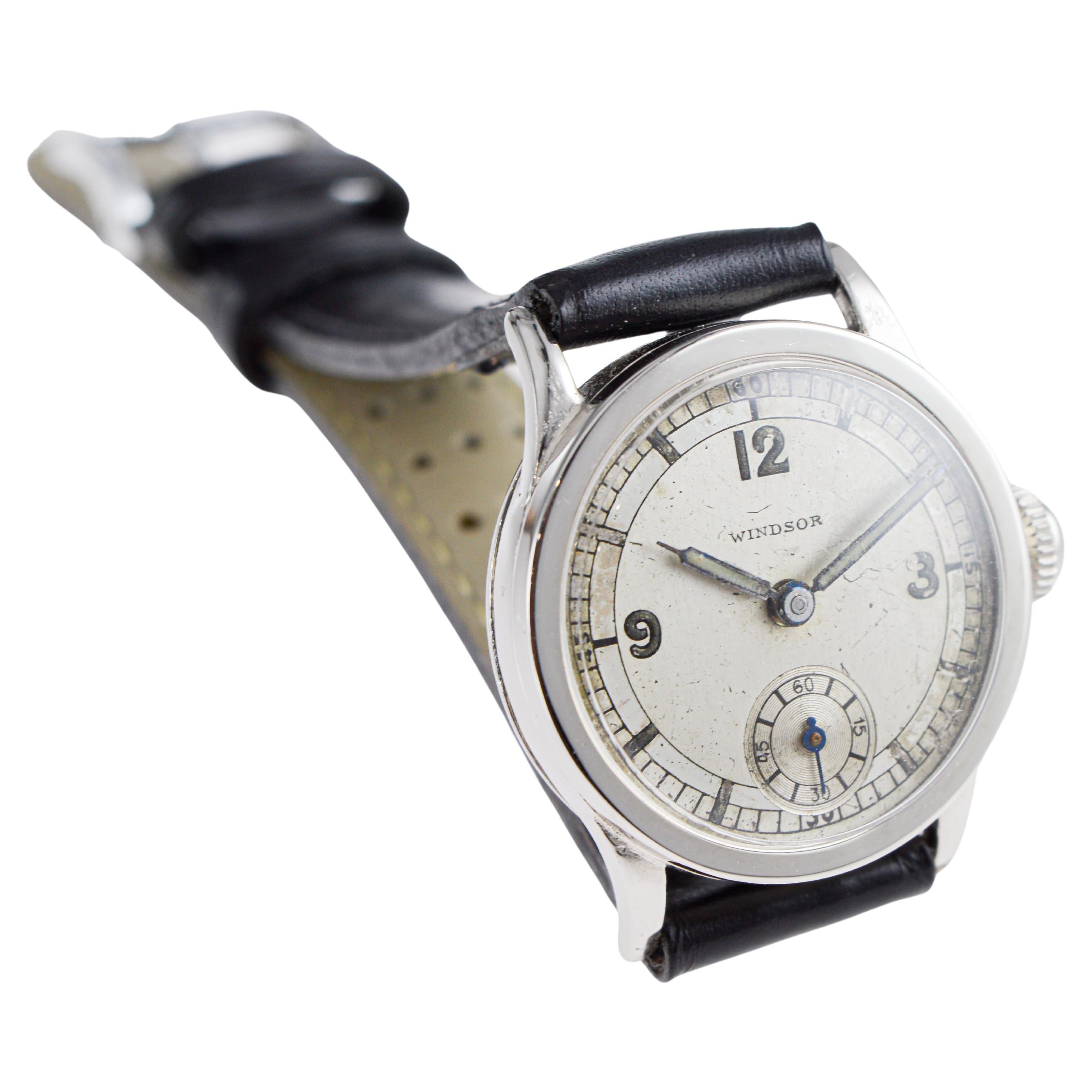 Rolex Windsor Stainless Steel Art Deco Watch with Original Dial and Hands 1930's For Sale 6