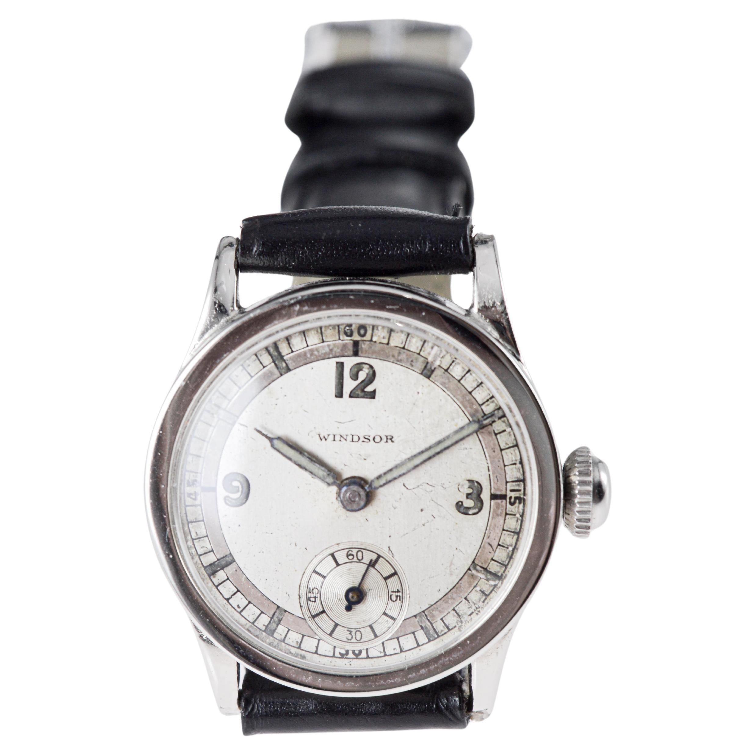 Rolex Windsor Stainless Steel Art Deco Watch with Original Dial and Hands 1930's For Sale 7