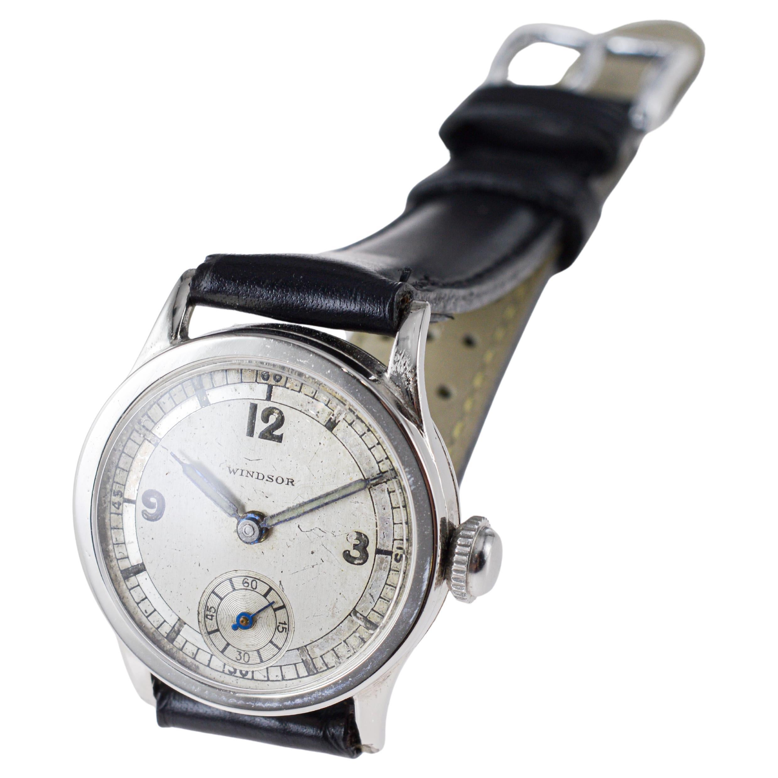 Rolex Windsor Stainless Steel Art Deco Watch with Original Dial and Hands 1930's For Sale 8